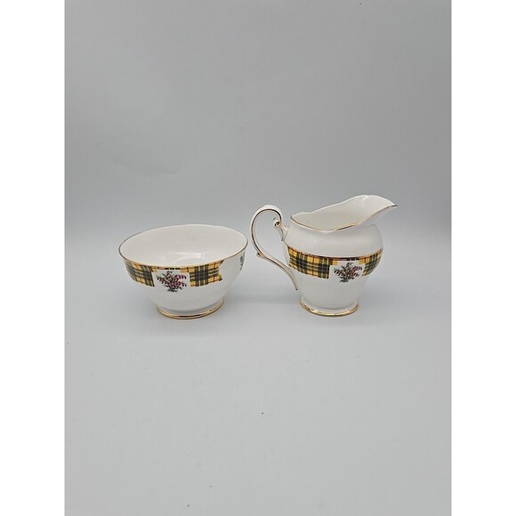 Royal Standard Bonnie Scotland Clan Macleod Creamer & Open Sugar Bowl Set - Picture 3 of 10